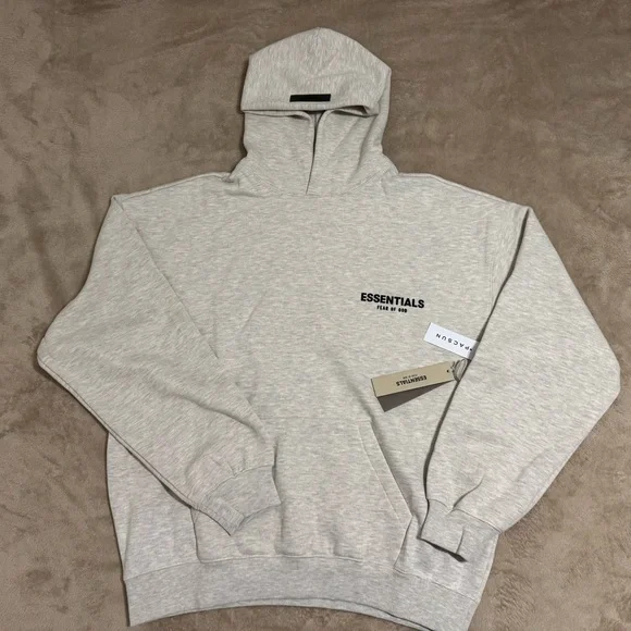 Essentials Light Oatmeal Hoodie - Picture 1 of 7